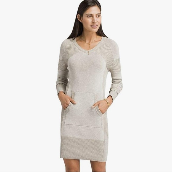 Prana Dresses & Skirts - Prana Avalone Knit Dress Organic Cotton Stone size Small